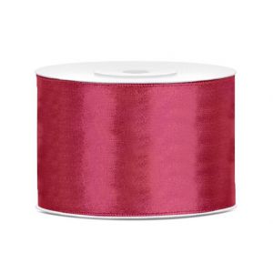 Tasiemka satynowa PartyDeco Czerwone wino, 50mm x 25m